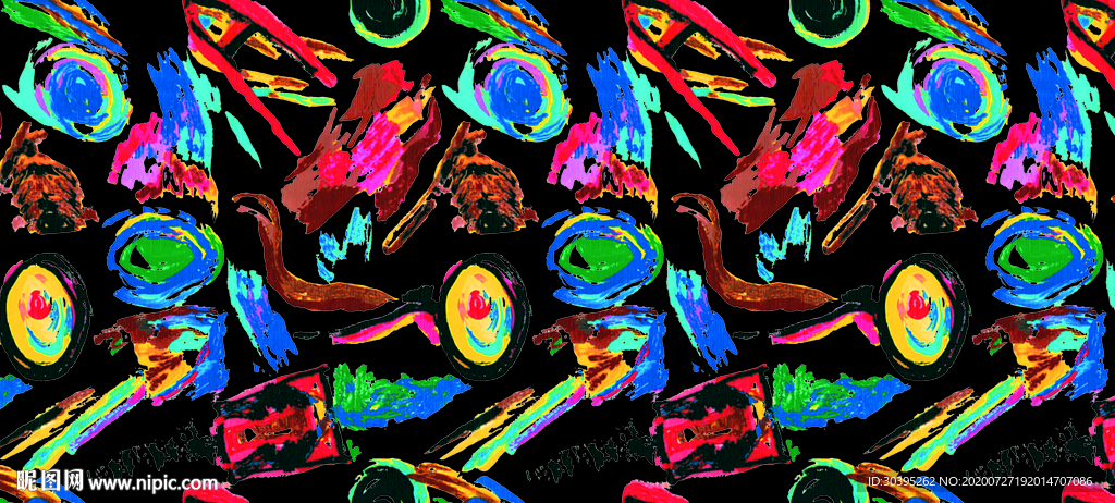 涂鸦 墨水 彩色 乱花 大牌