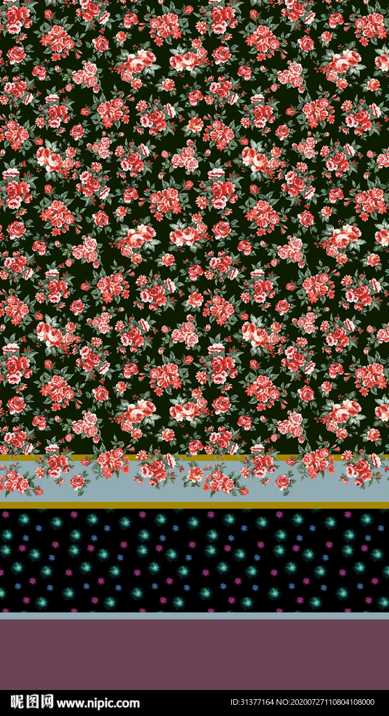 条纹定位小碎花