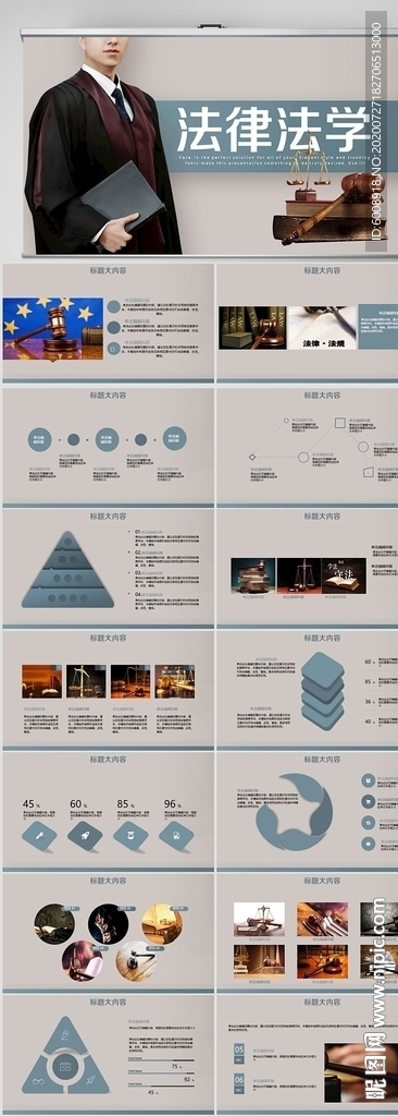 大气稳重法律法学宣传PPT模板