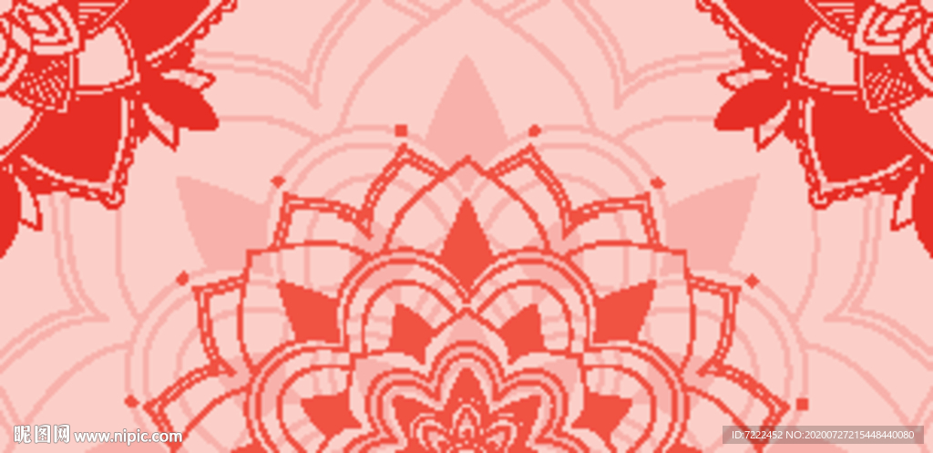 粉色曼陀罗风格图形