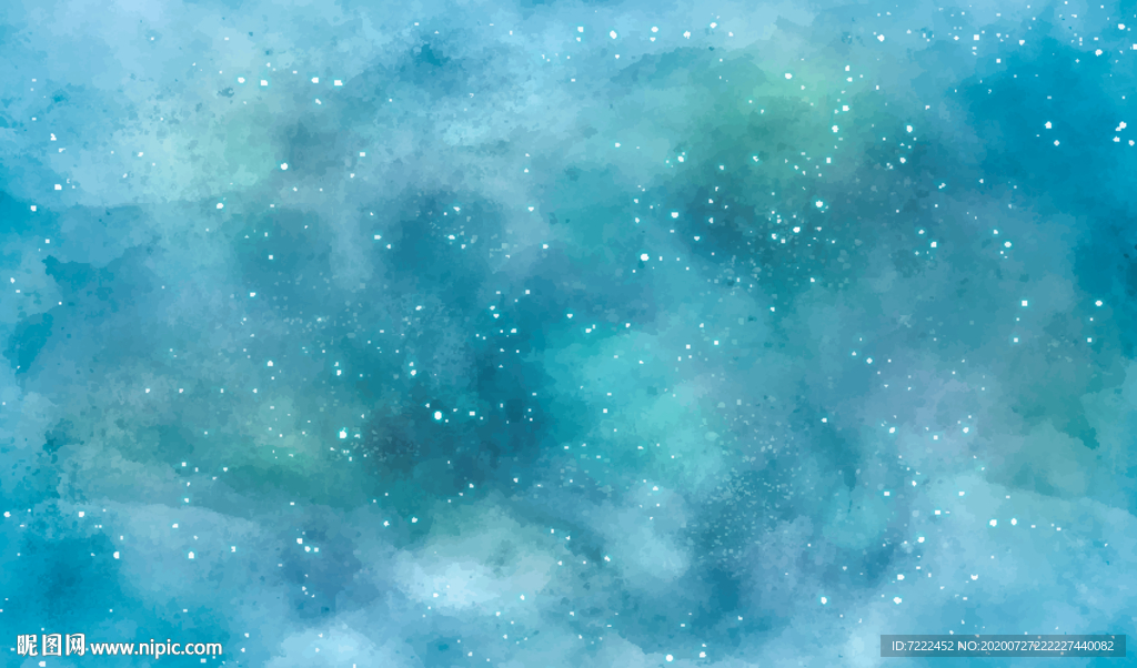 蔚蓝的星空水彩画
