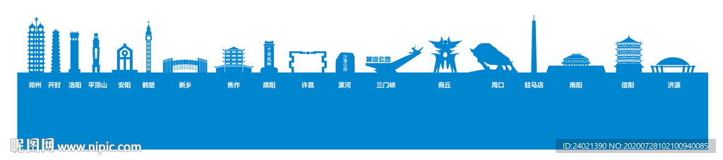 河南18市地标矢量图