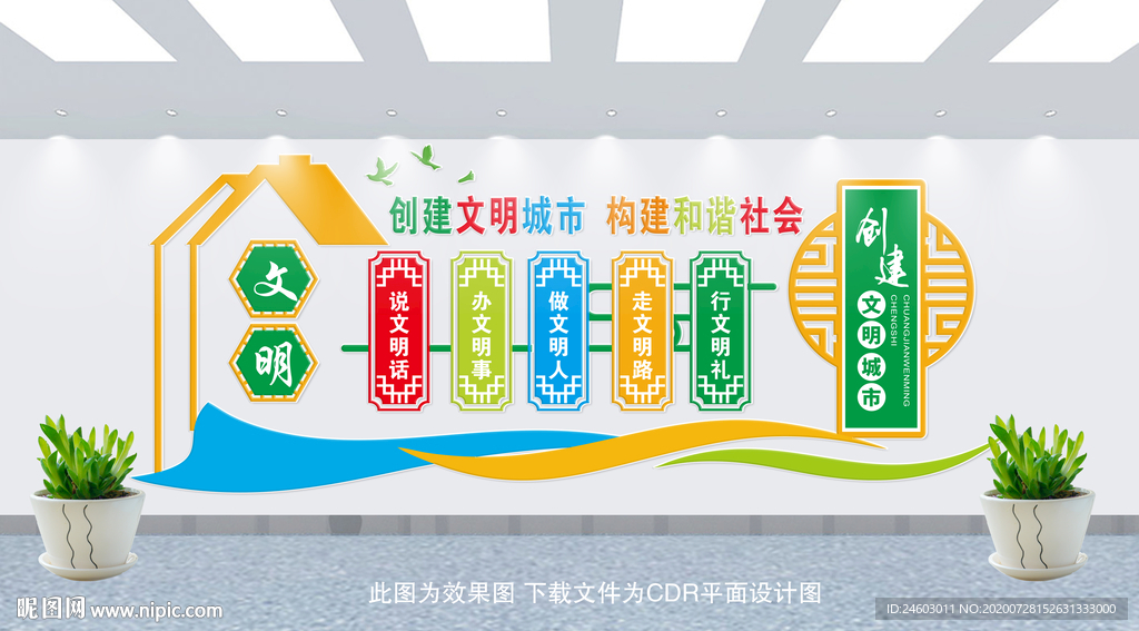 创建文明城市文化墙