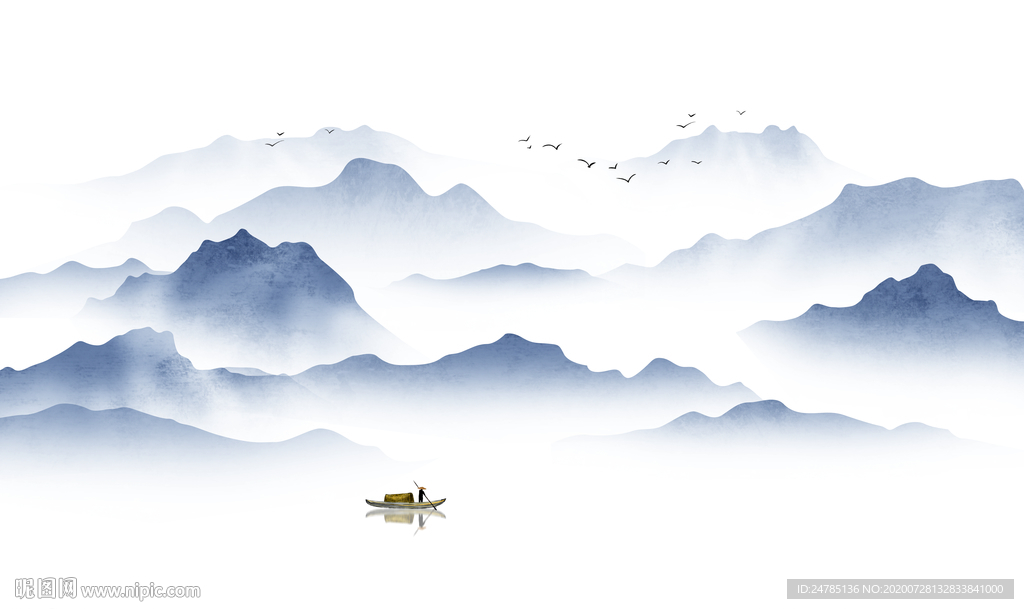 新中式水墨山水画