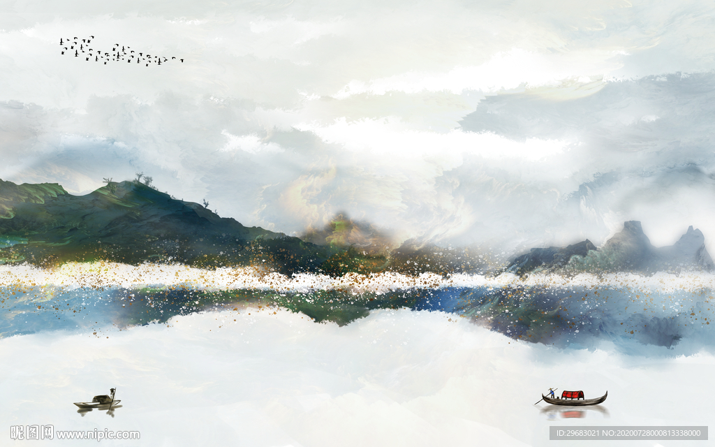 最新山水意境画 tif分层