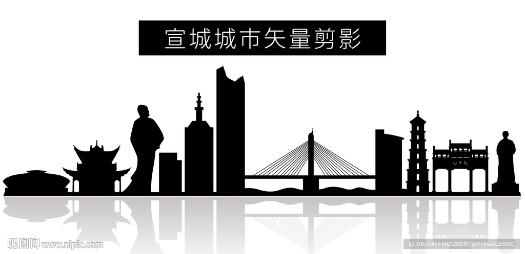 宣城城市矢量剪影