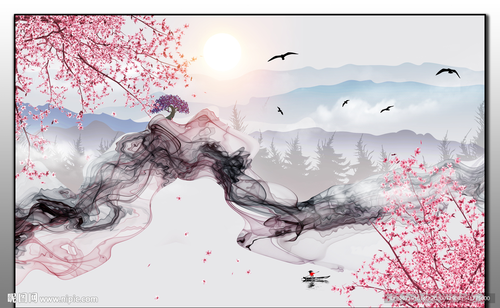 新中式抽象 山水画