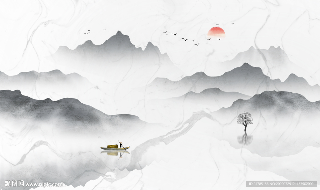 水墨山水画