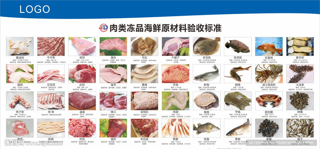 肉类冻品海鲜验收标准