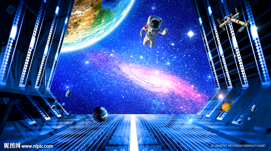 科幻星空背景墙