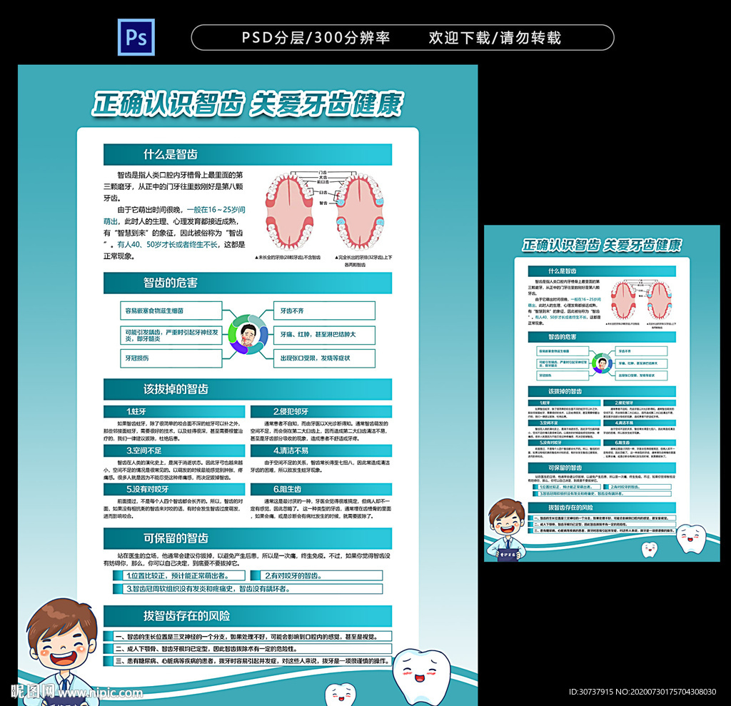 智齿展板 全国爱牙日 关爱牙齿