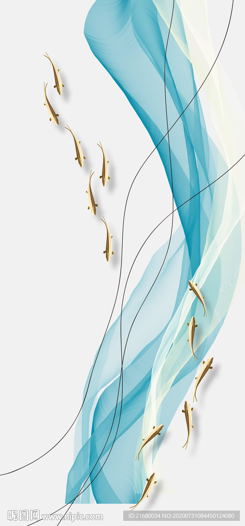 抽象线条鱼玄关