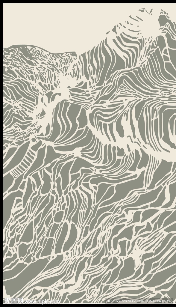 山水高山流水玄关硅藻泥