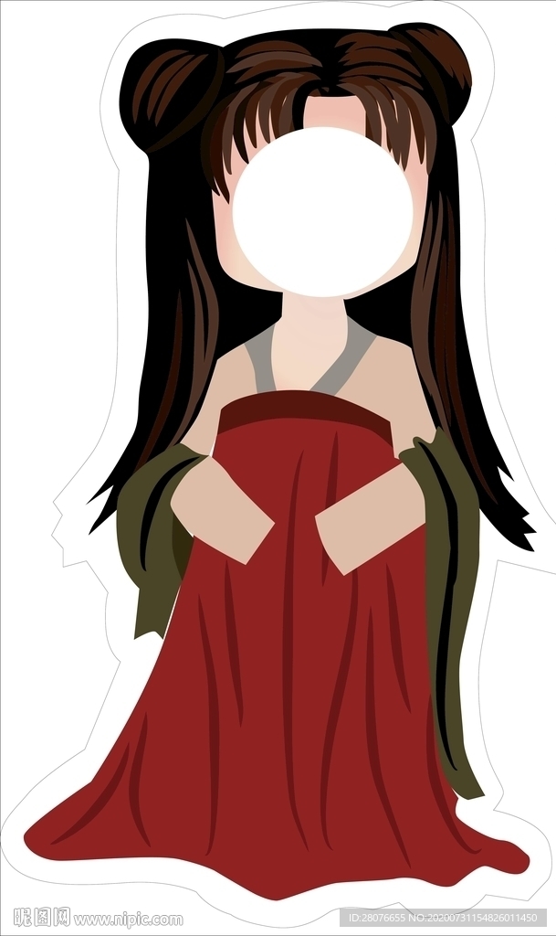 卡通汉服拍照立牌