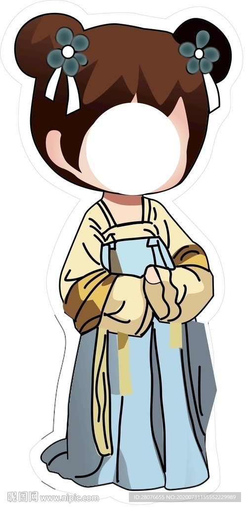 卡通汉服 拍照立牌