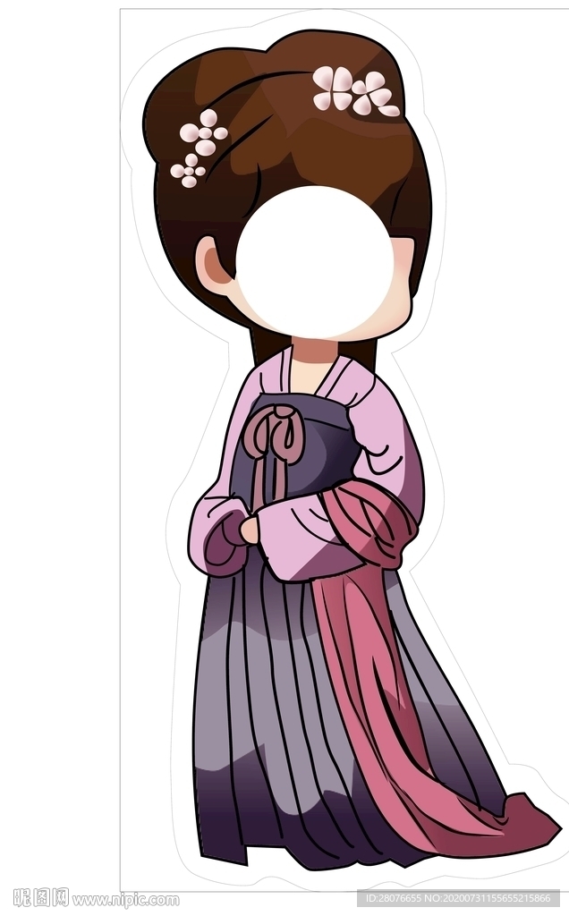 卡通汉服 拍照立牌