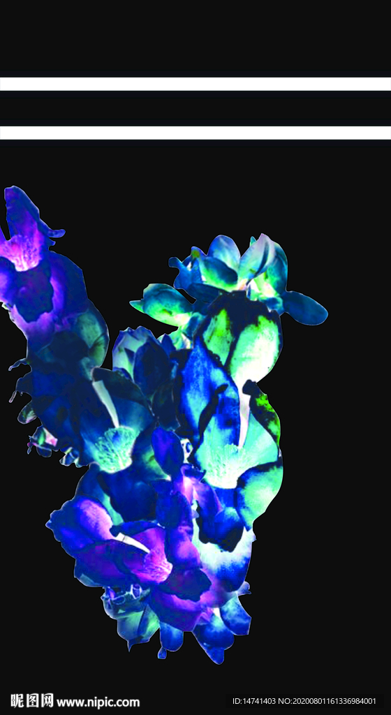 唯美抽象炫彩涂鸦花卉印花图案