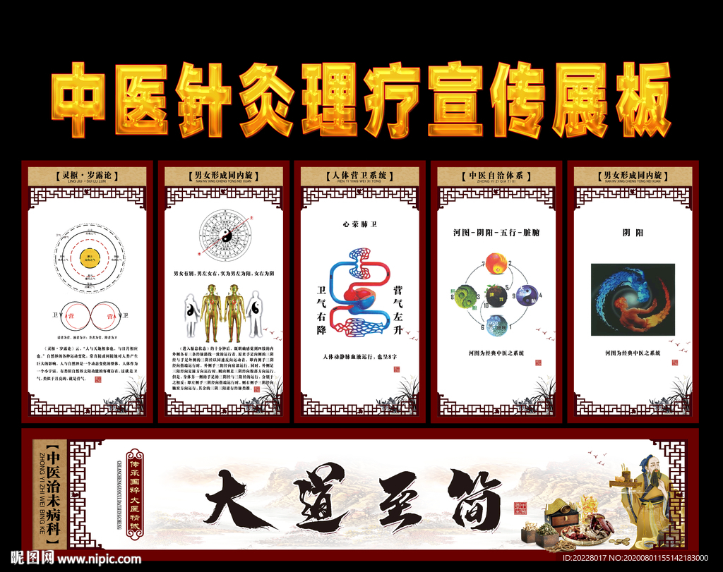 中医针灸理疗展板