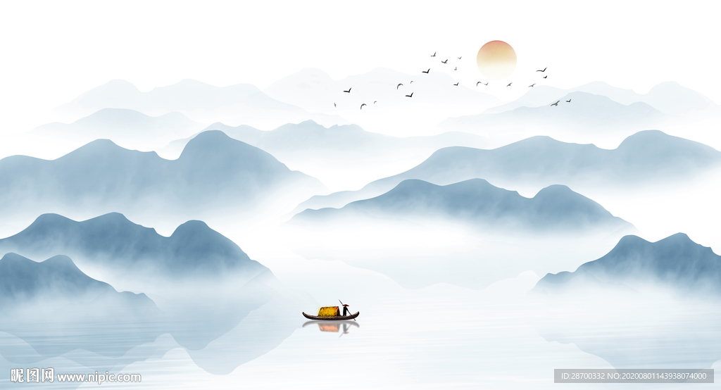 意境水墨山水画