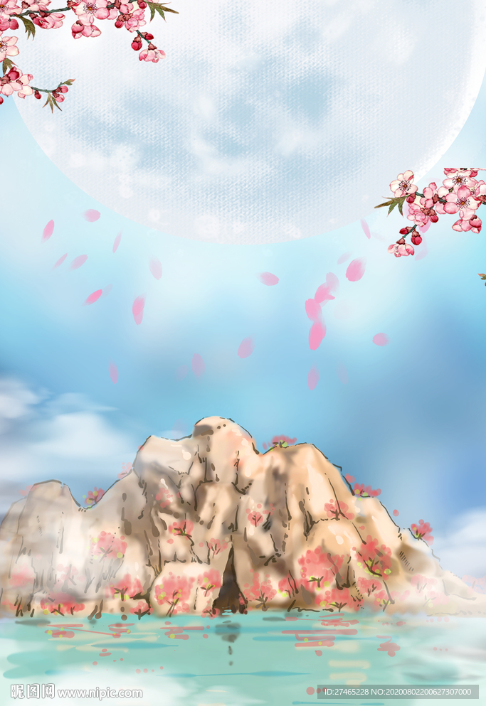 仙侠桃花岛中国风唯美背景