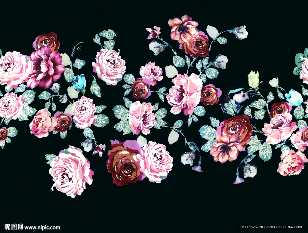 印花 手绘花 花朵 女装花型