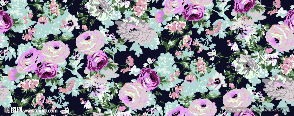 印花图 手绘 色块 大牌 乱花