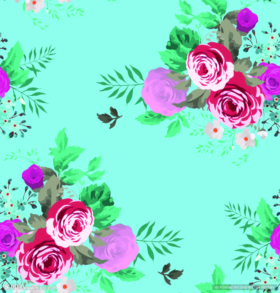 手绘花 数码 玫瑰 茉莉 叶子