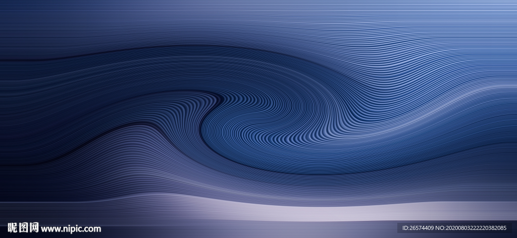 高端蓝色质感曲线背景