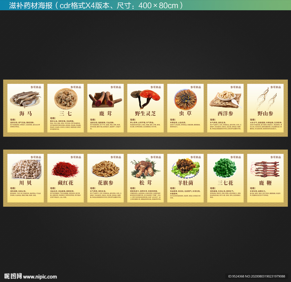 中医滋补药材海报