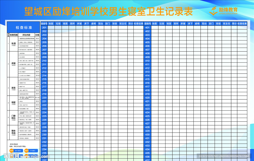 卫生检查表