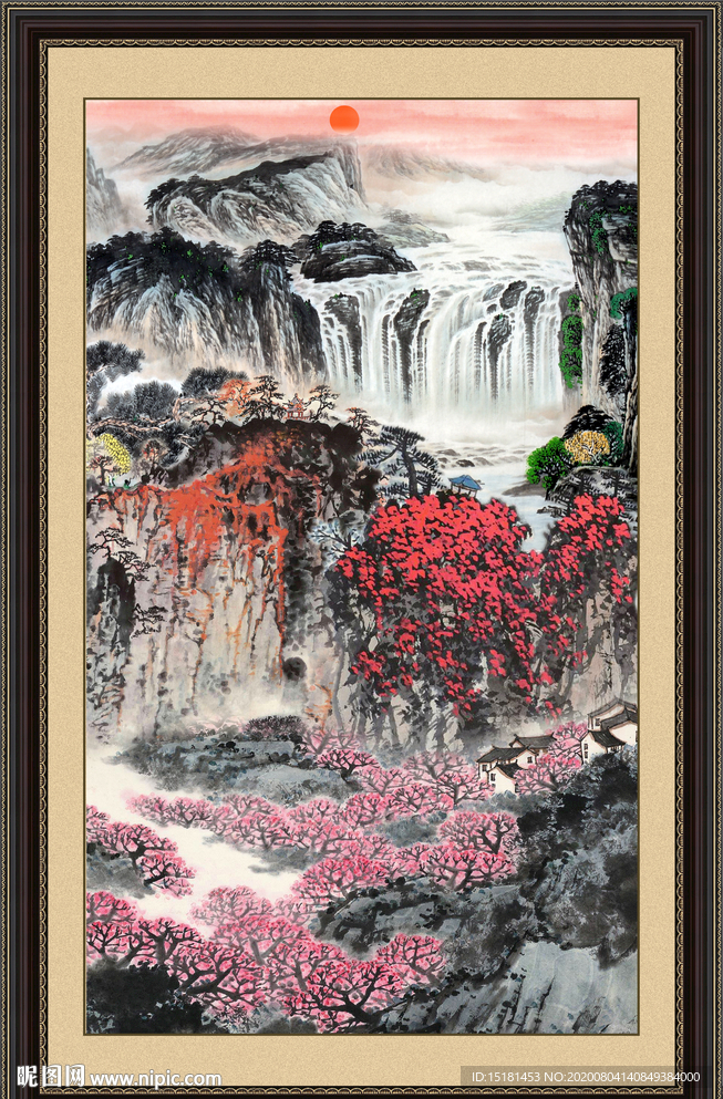 国画瀑布