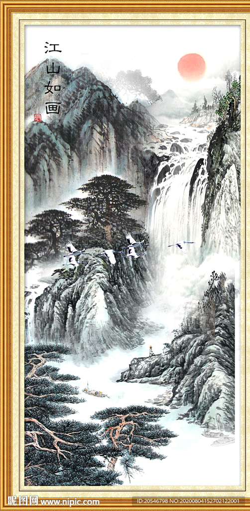 山水画水墨山水画意境山水画