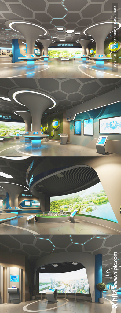 科技展厅3DMAX模型 效果图