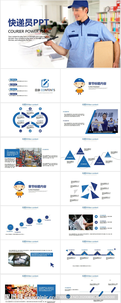 快递外卖工作汇报总结PPT模板
