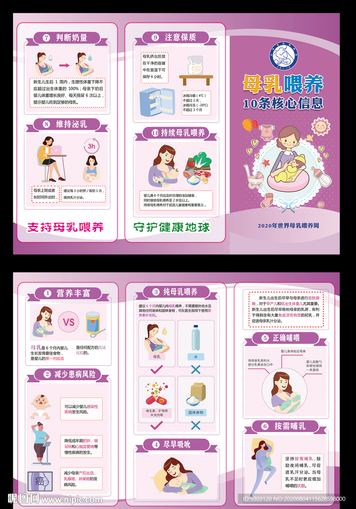 母乳喂养10条核心信息三折页