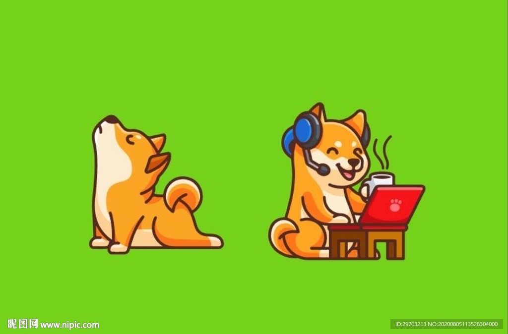 卡通柴犬