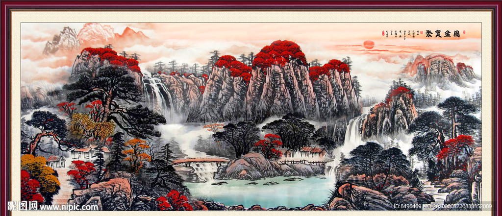 聚宝盆山水画