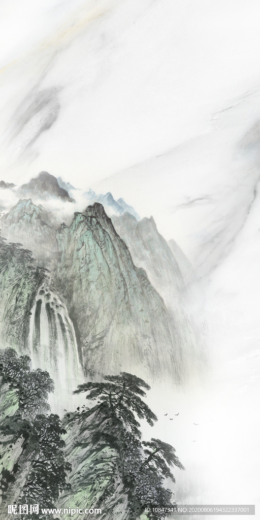 国画山水新玄关画 TIF分层