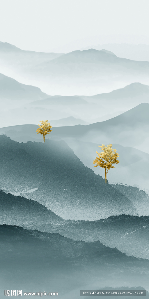 热卖山水新玄关画 TIF分层
