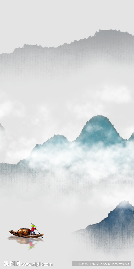 意境山水新玄关画 TIF分层