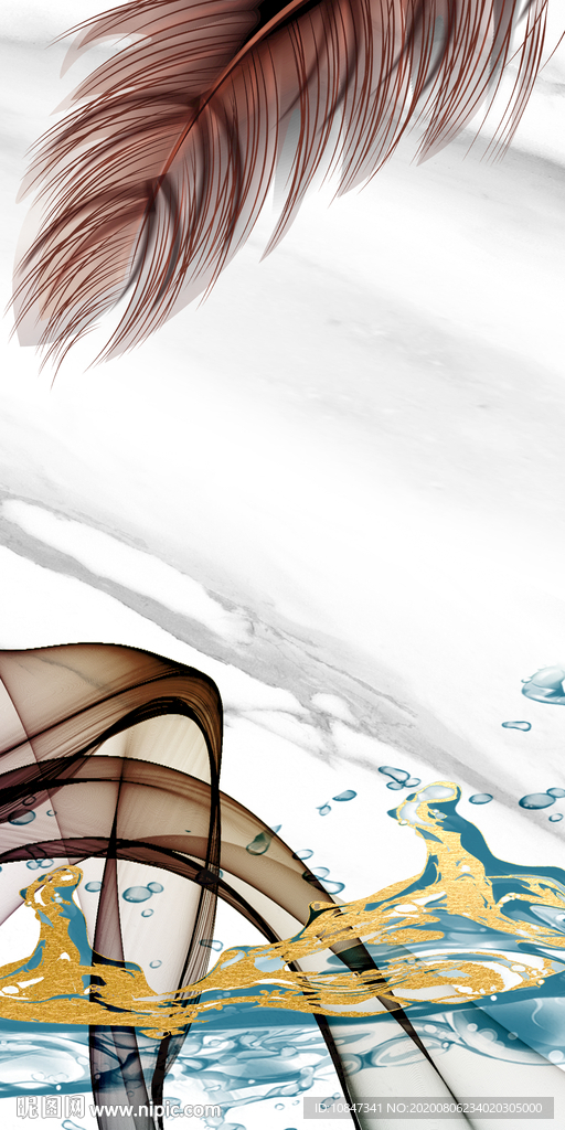 羽毛新玄关画 TIF分层