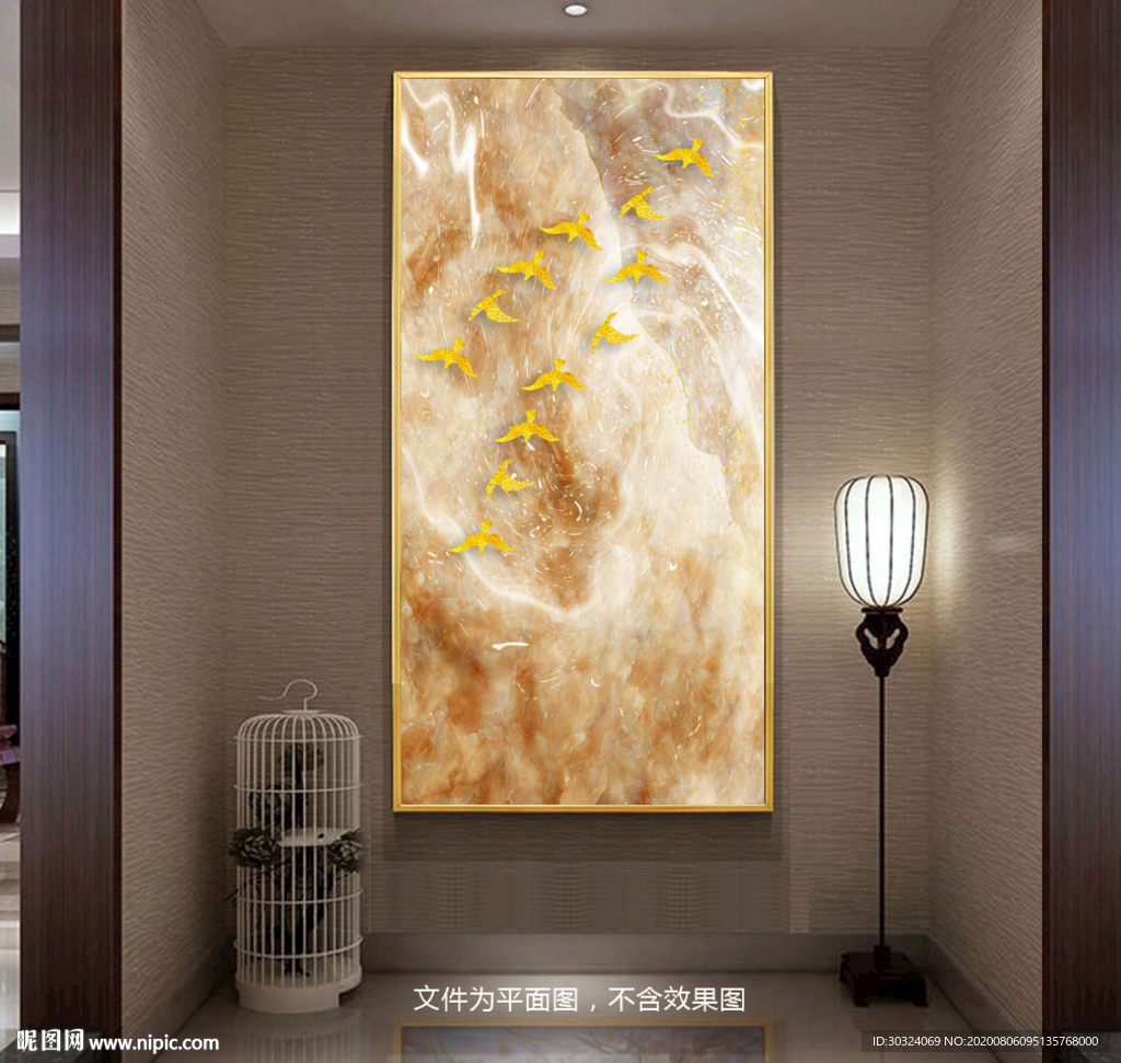 大理石飞鸟玄关