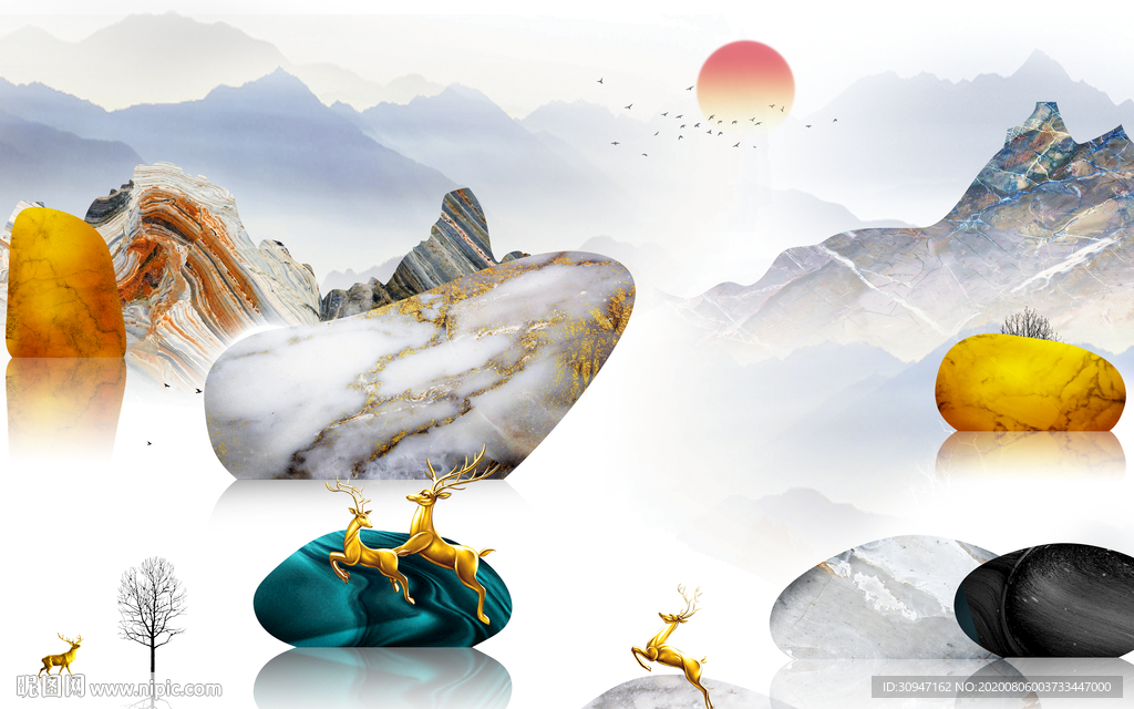 高清 客厅背景墙 TIF分层