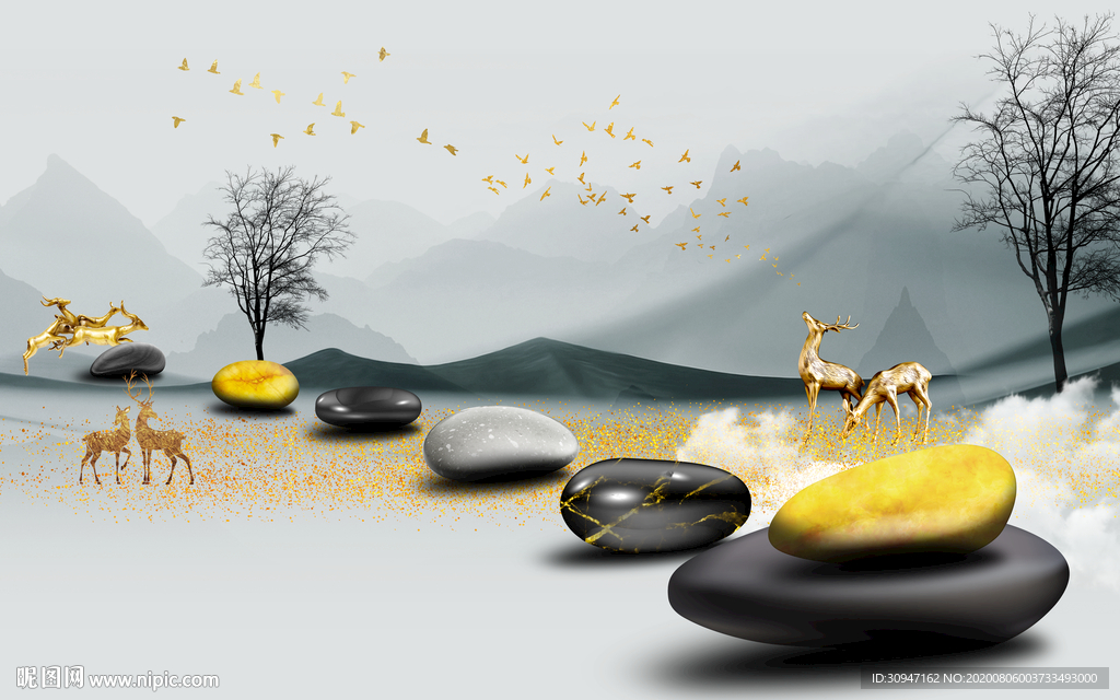 高档客厅背景墙 TIF分层