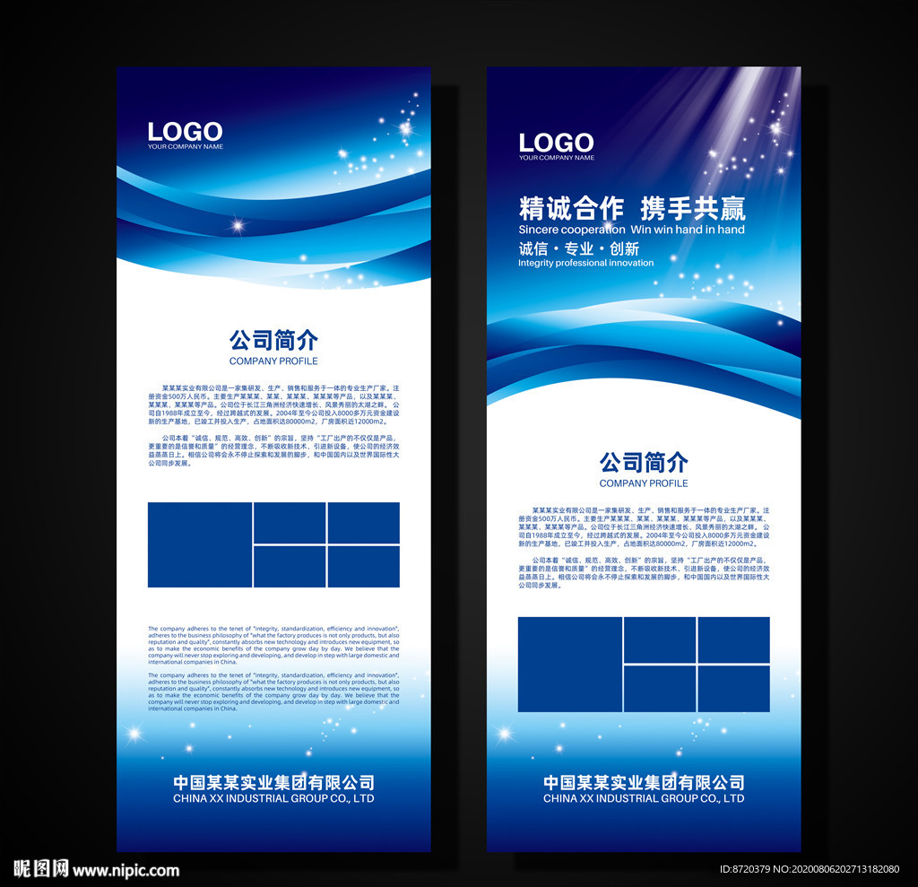 蓝色展架 企业展架 公司展架