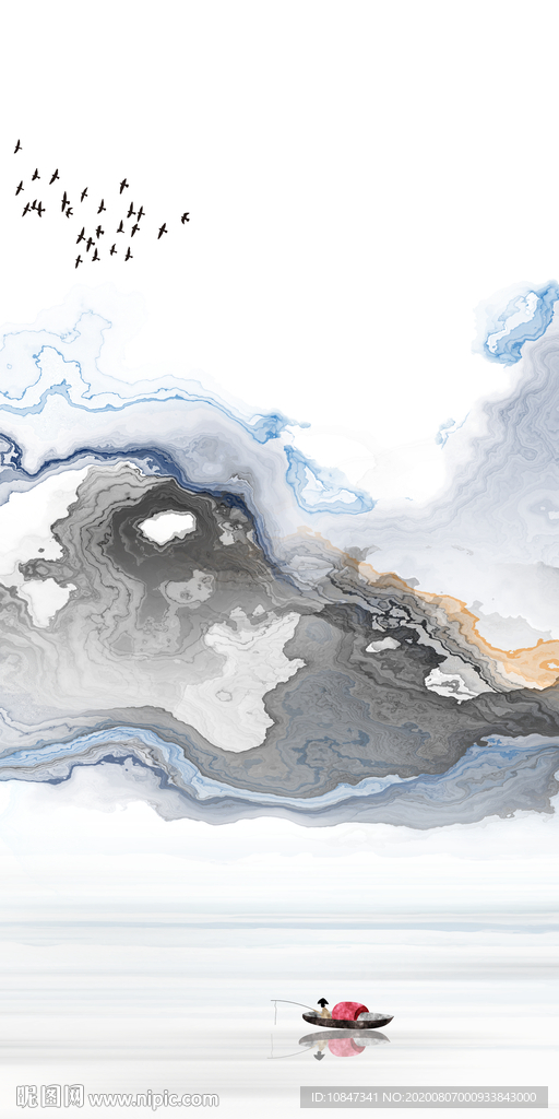 抽象山水唯美玄关 TIF分层