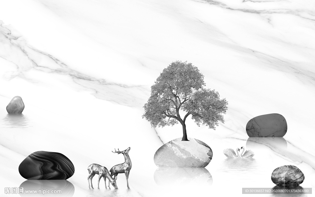 现代意境唯美爵士白 TIF分层