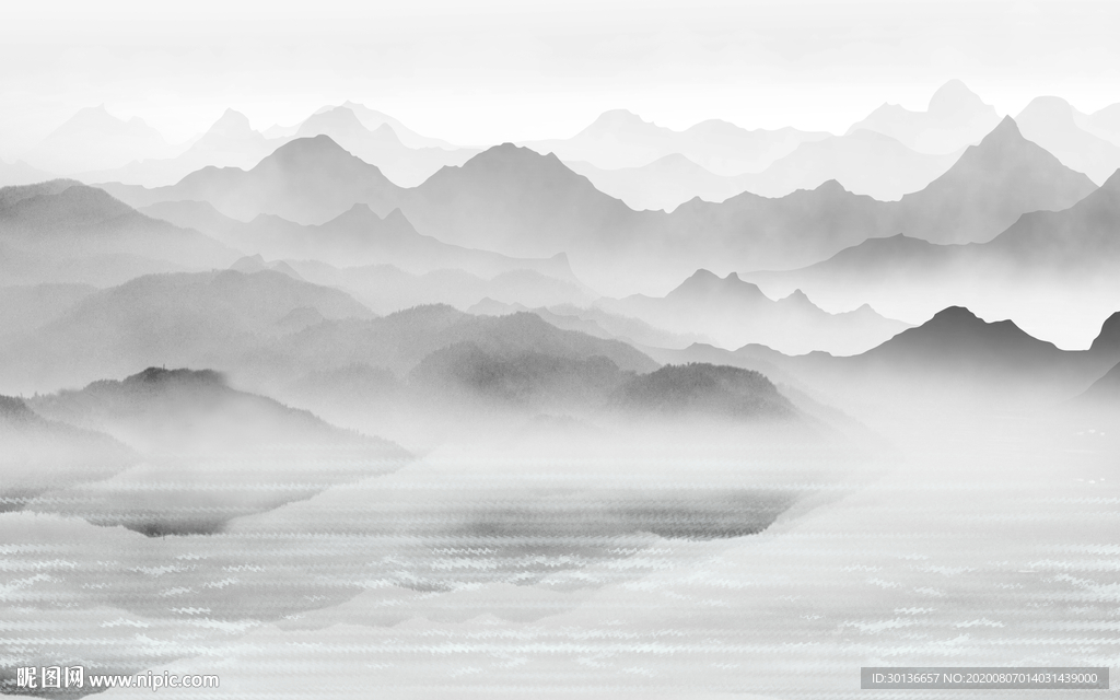 新品大气唯美山水 TIF分层