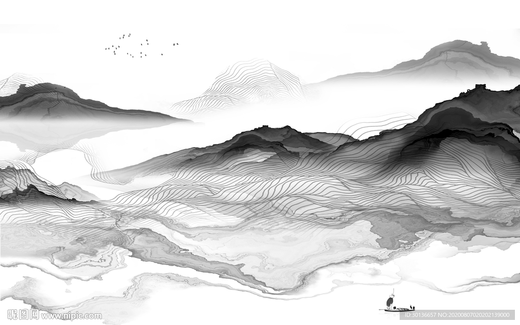 画意意境高端山水 TIF分层