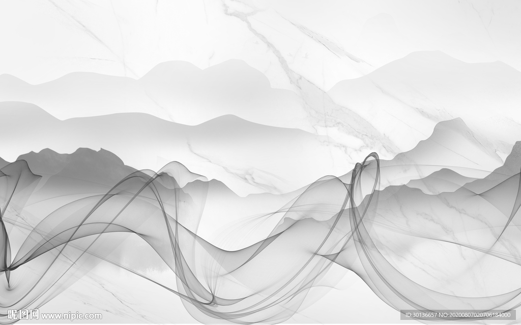 烟雾简约唯美山水 TIF分层